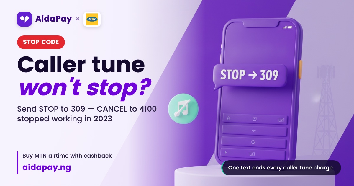 One text, STOP to 309, ends the weekly ₦100 charge