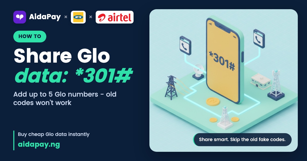 *301# adds up to 5 Glo users to your plan. The old *127 codes don't.