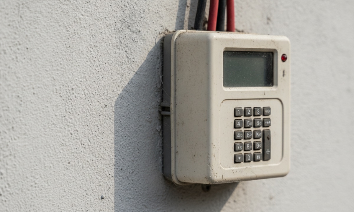 Close-up of a wall-mounted prepaid electricity meter with a keypad, the kind used to recharge an EKEDC/Eko Power account.