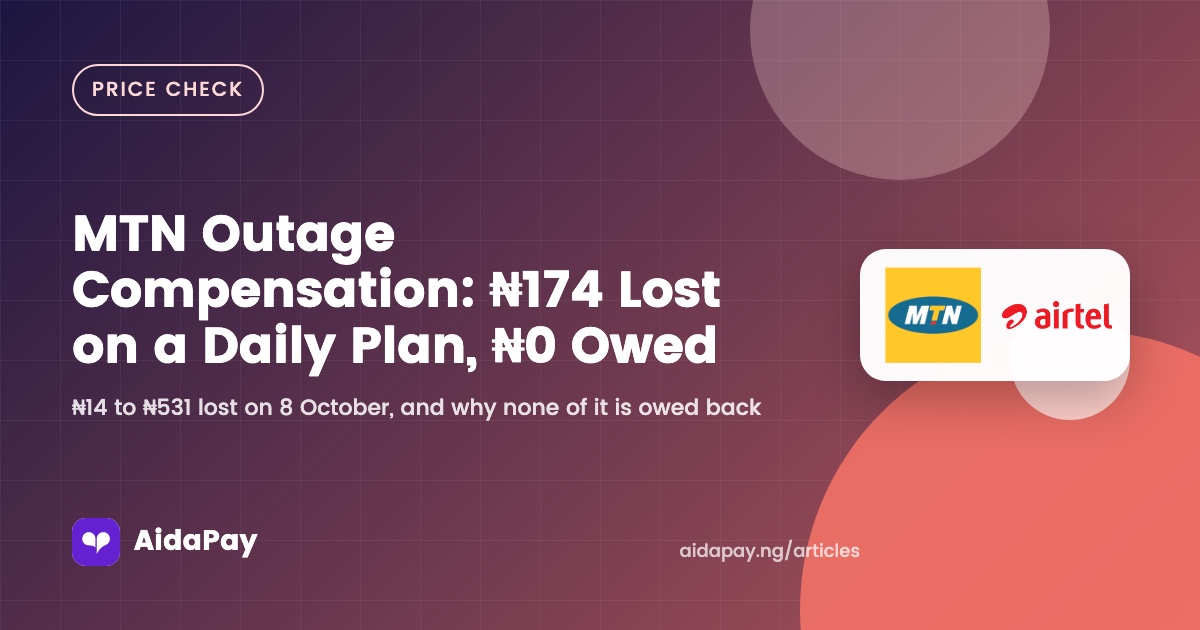 ₦14 to ₦531 lost on 8 October, and why none of it is owed back