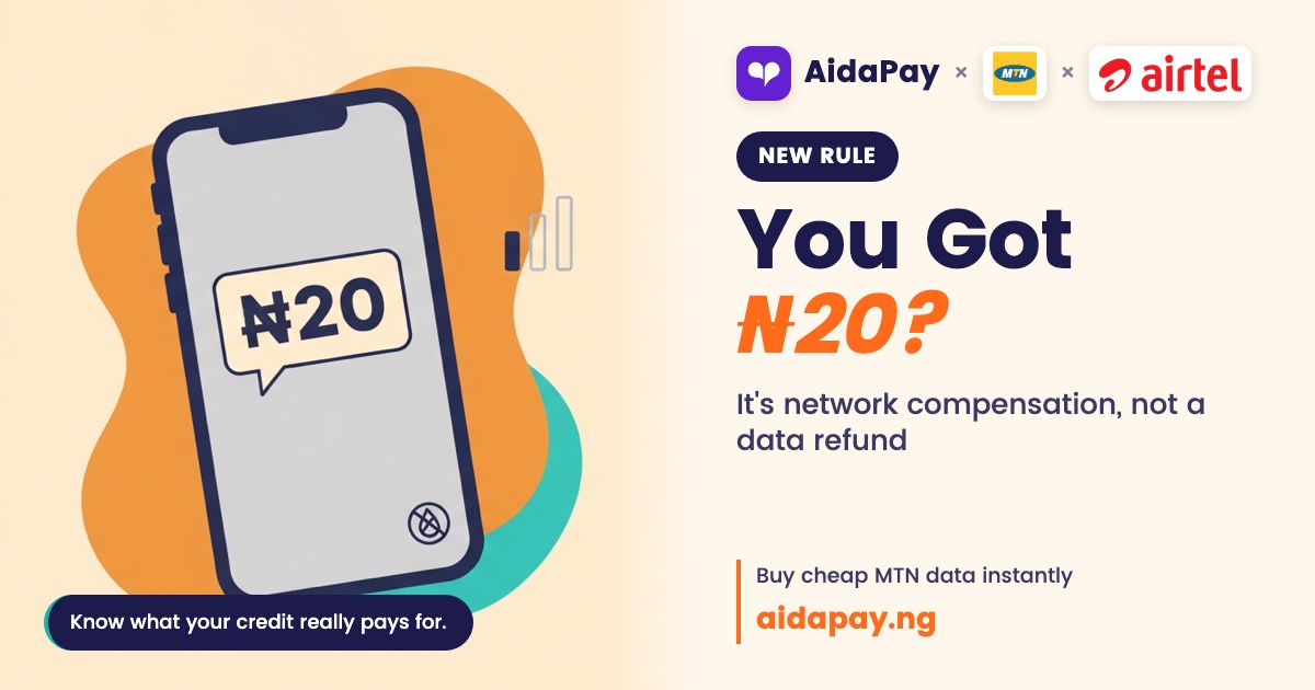 ₦20 to ₦1,436 for bad network, not for data that vanished